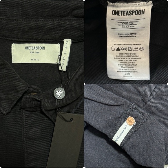 New One Teaspoon Prophecy Jumpsuit Faded Black Utility Oversized Relaxed Fit - Picture 4 of 4